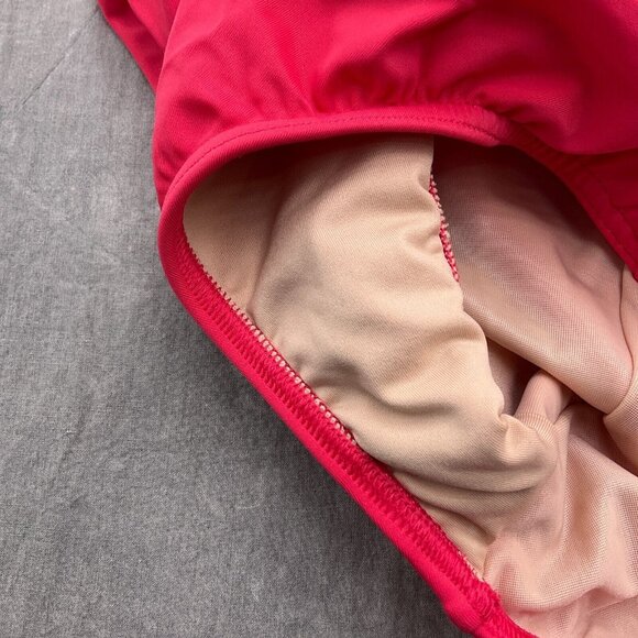 Lands End Tank Suit Women 6L Coral Ruched Pad‎ Bra Wide Halter Nylon Spandex 1pc - Picture 3 of 9